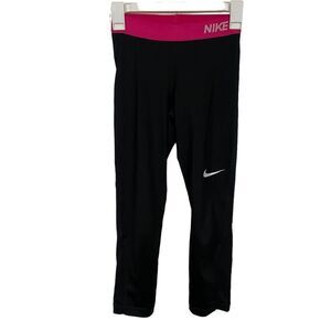 Nike Pro Black & Pink Cropped Activewear Tights